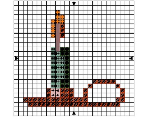 DIAGRAMME - BOUGEOIR AU POINT DE CROIX