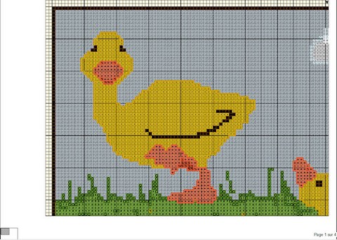 DIAGRAMME 1 SUR 4 - FAMILLE CANARDS AU POINT DE CROIX