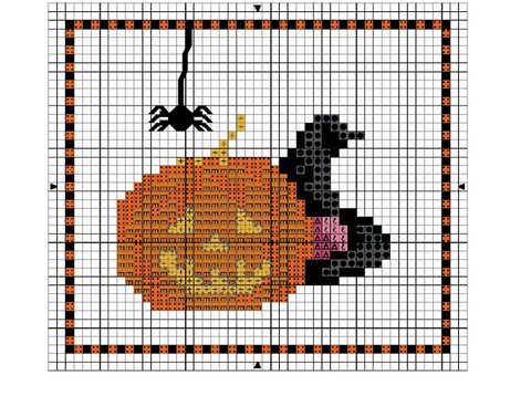 DIAGRAMME - CITROUILLE POUR HALLOWEEN - POINT COMPTE