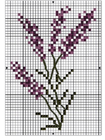 DIAGRAMME - LAVANDE FLEUR A BRODER AU POINT DE CROIX