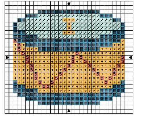 DIAGRAMME - TAMBOUR AU POINT DE CROIX